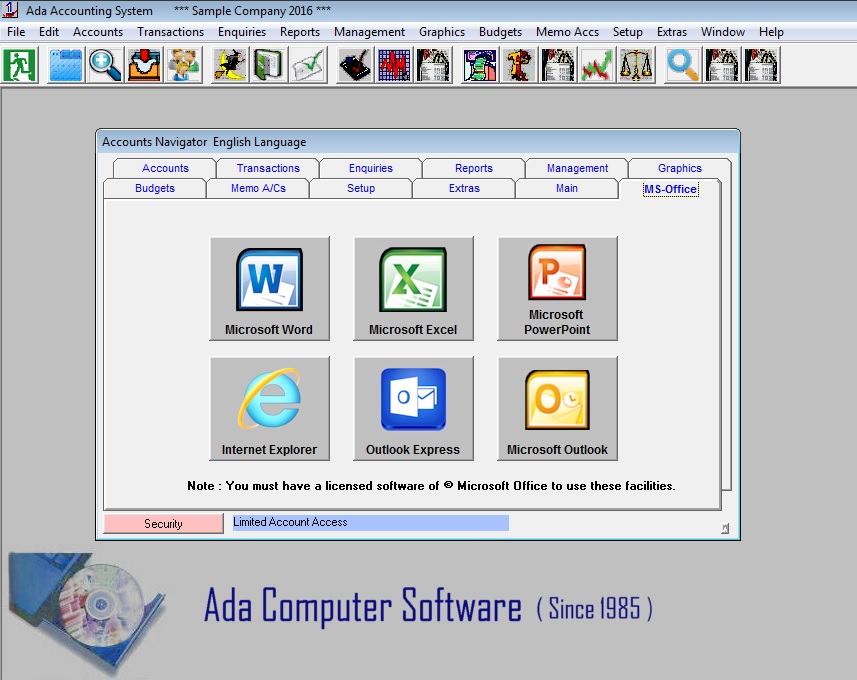 Direct Link with Microsoft Products - Excel, Word, Outlook Express, Powepoint, Internet Explorer, Outlook
