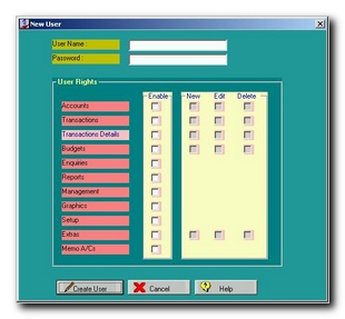 User Passwords Control for Accounts - Similar to all ADA  Packages